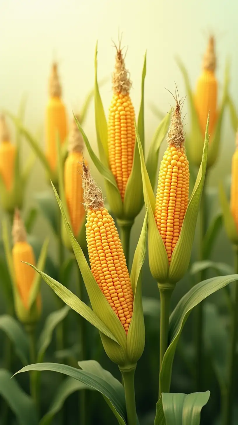 Vibrant Stalks of Corn in High Definition