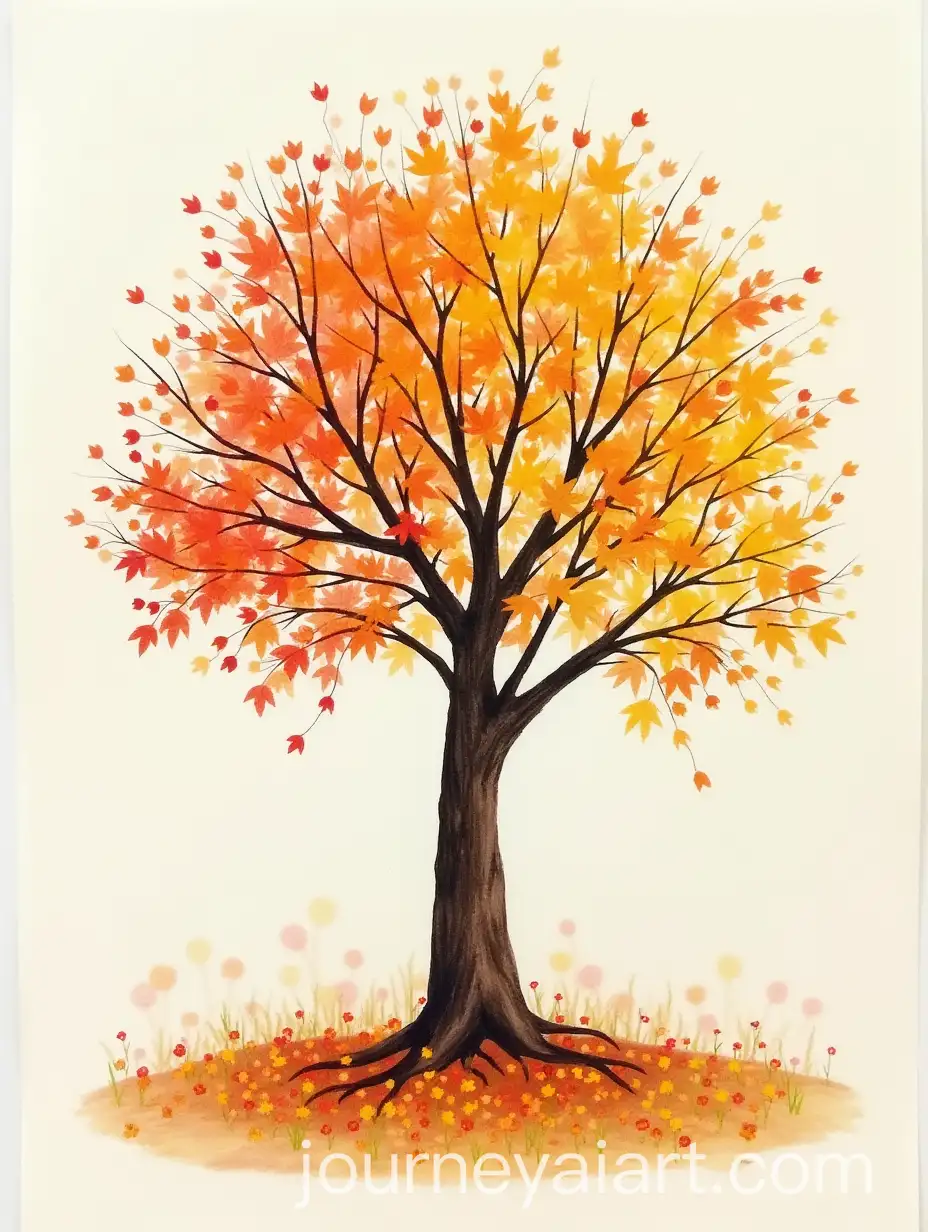 Humanoid-Still-Life-with-Vibrant-Autumn-Leaves-in-an-Inexperienced-Style