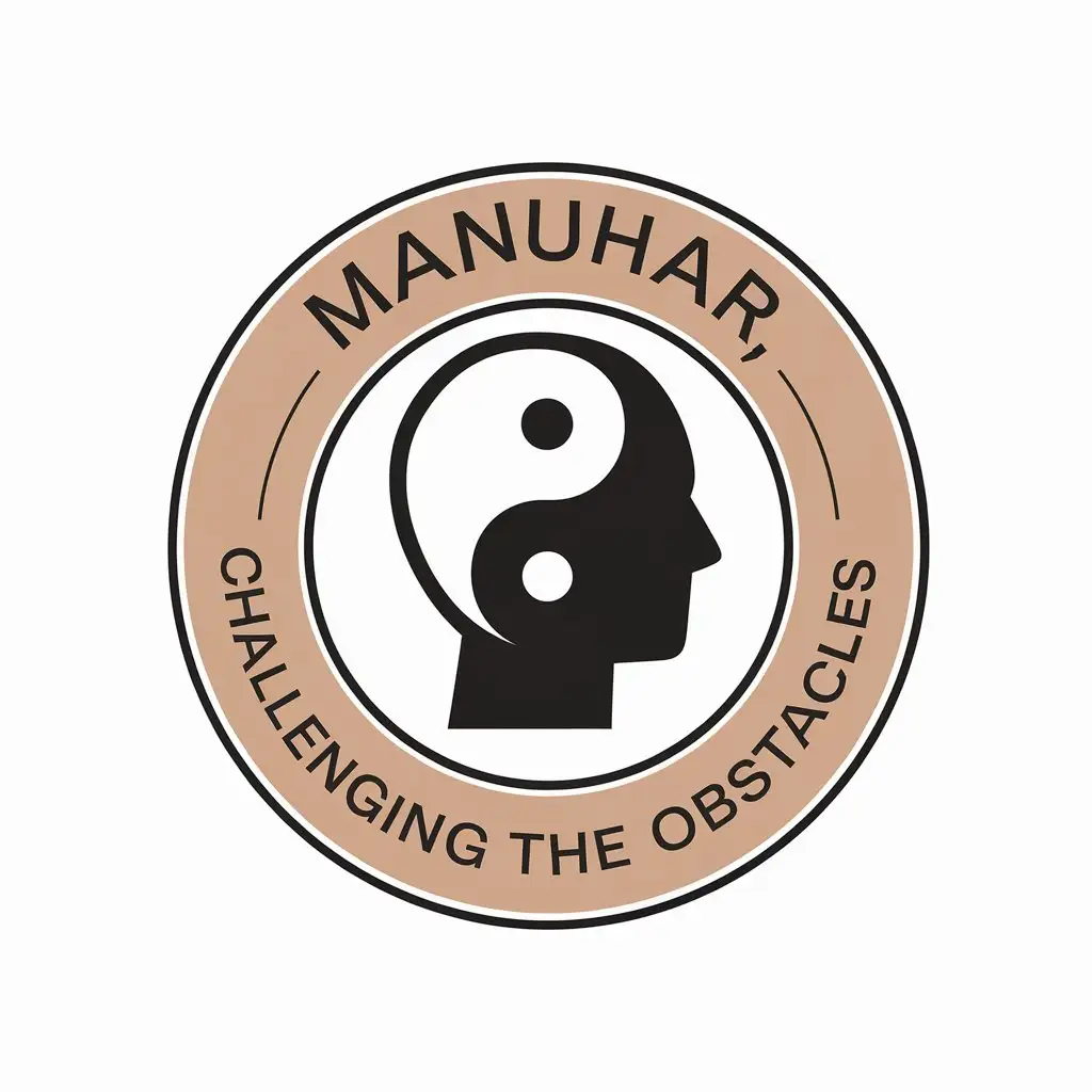 LOGO Design for MANUHAR YinYang Symbol in Head Silhouette for Technology Industry