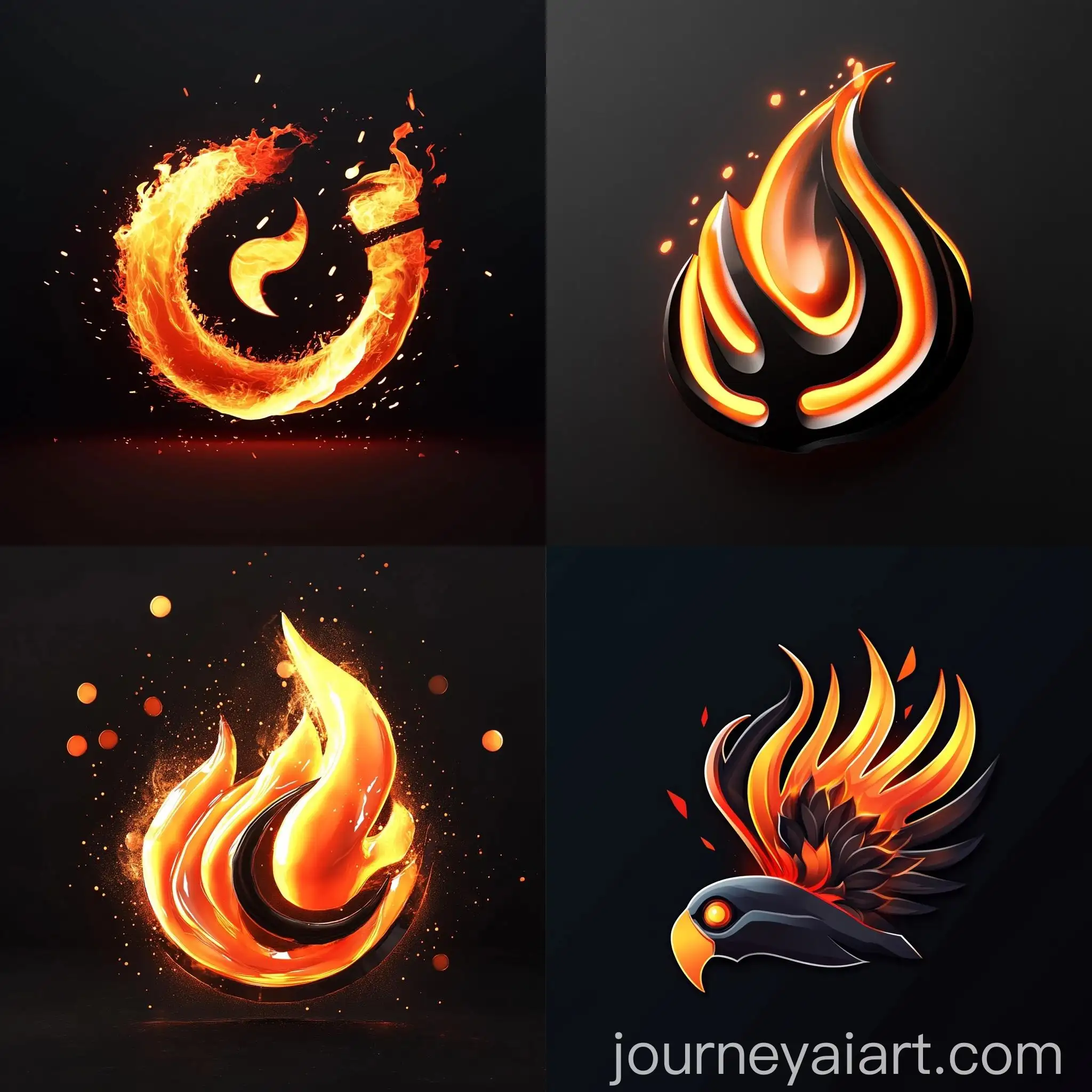 Dynamic-3D-Logo-with-Fire-and-3D-Elements