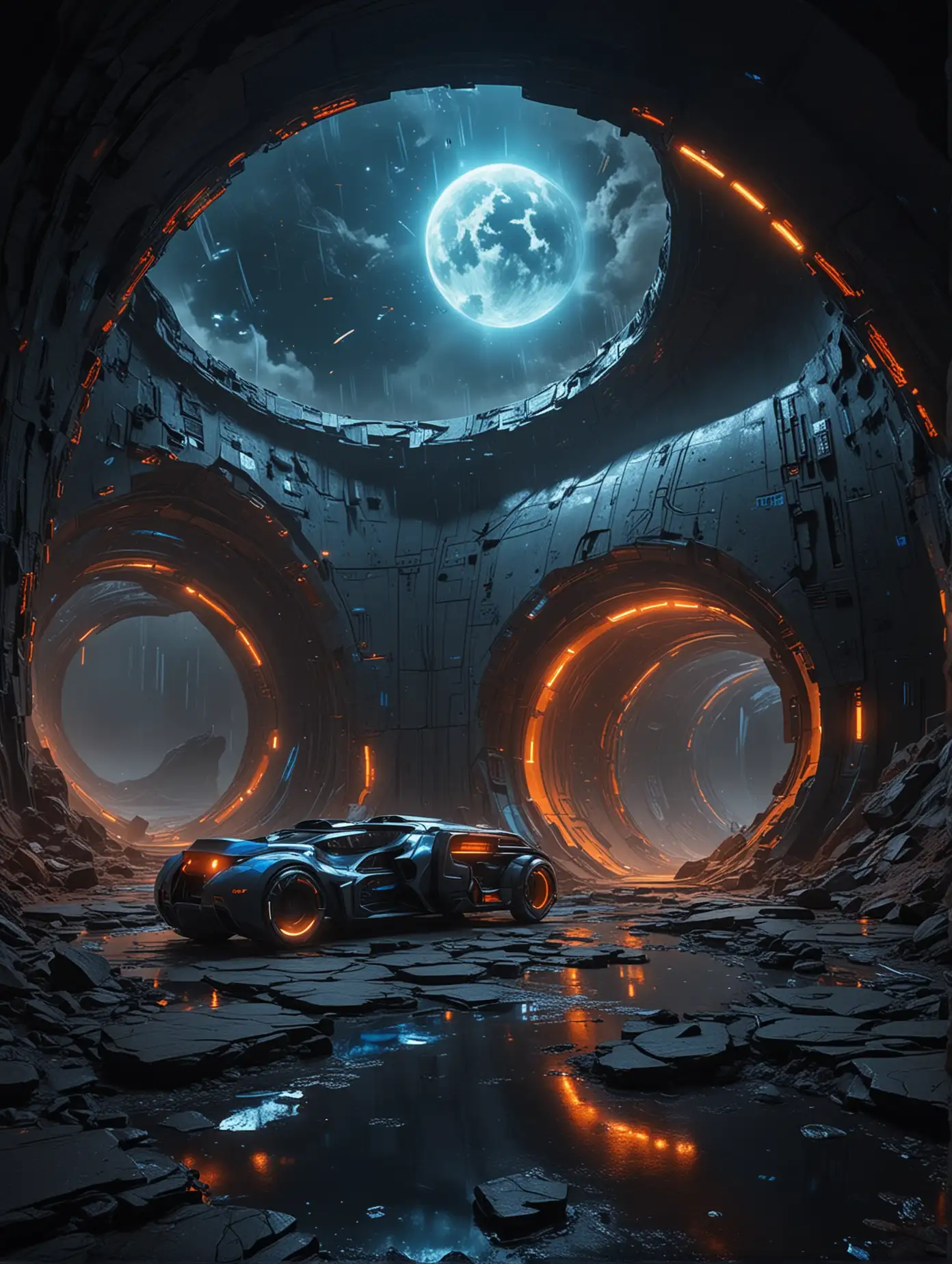 Futuristic-Circular-Tunnel-Building-with-Glowing-Lights-and-Unique-Creatures