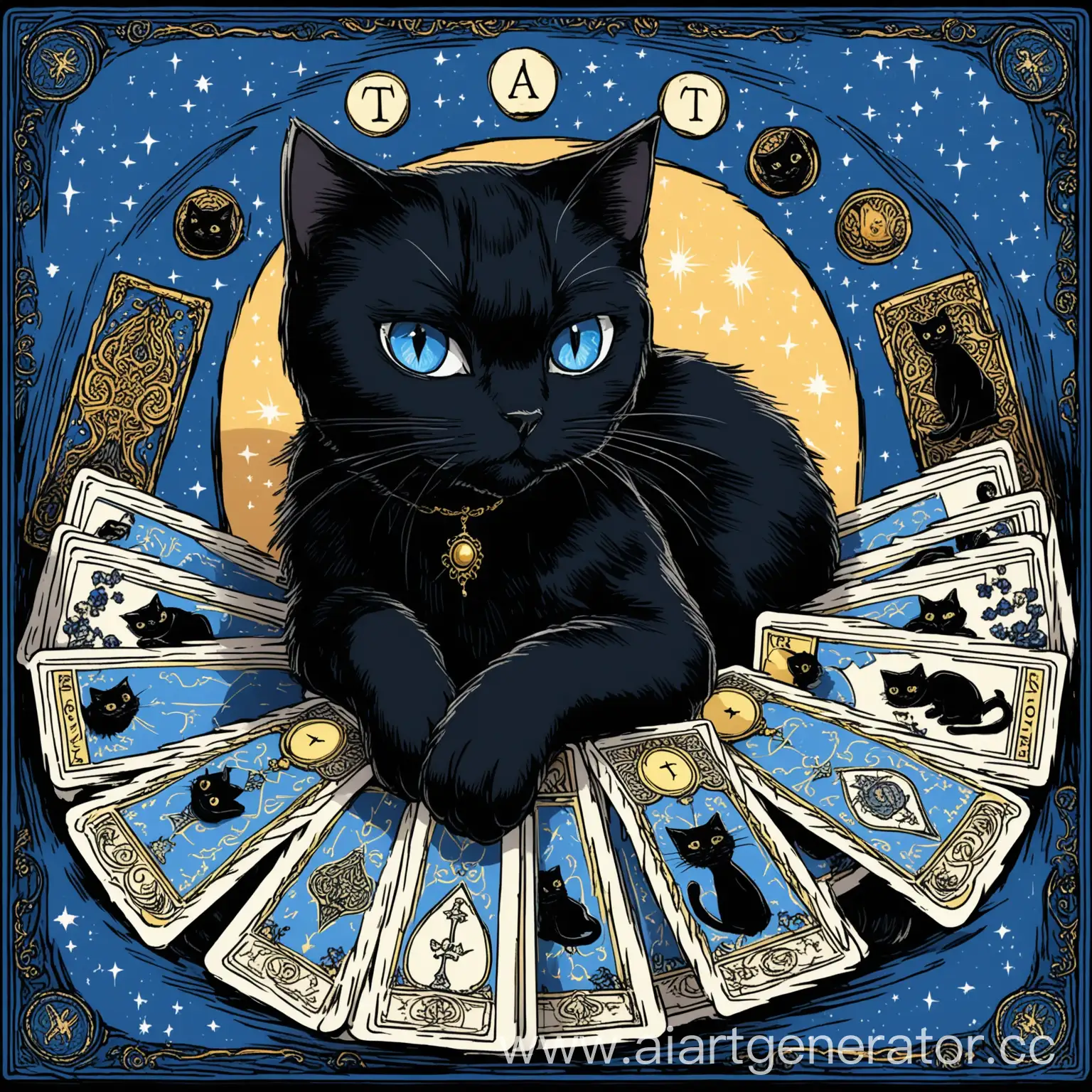 Persian-Blue-Cat-with-Tarot-Cards