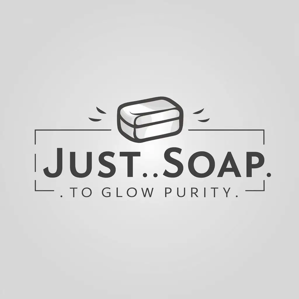 LOGO-Design-for-Just-Soap-Elegant-Soap-Bar-Symbol-with-To-Glow-Purity-Slogan-for-Beauty-Spa-Industry