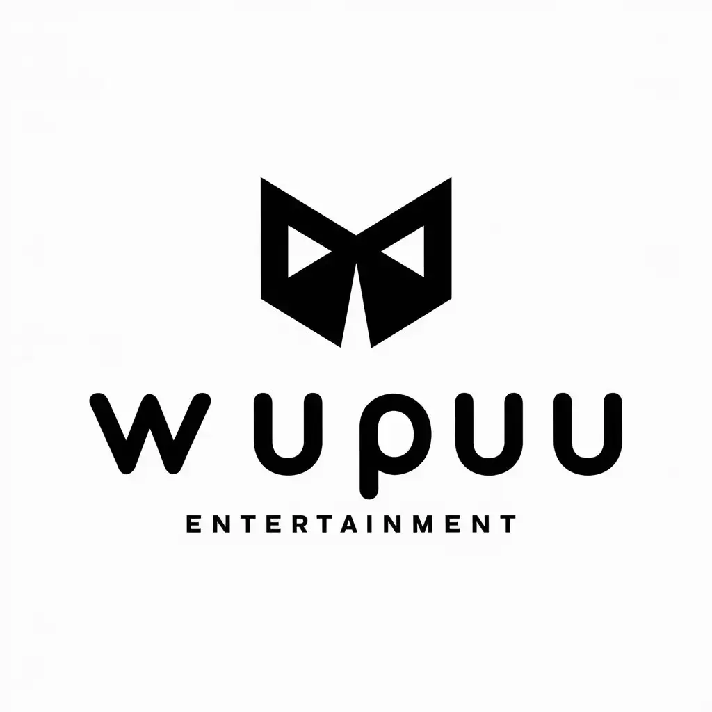 a vector logo design,with the text "wupuu", main symbol:geometric_shape wupuu,Minimalistic,be used in Entertainment industry,clear background