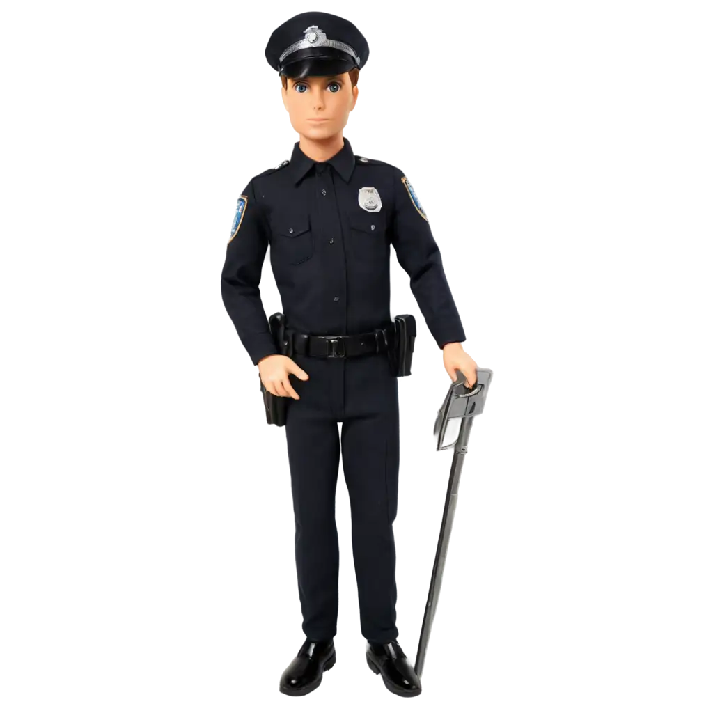 Ken-Doll-Dressed-as-a-Policeman-HighQuality-PNG-Image-for-Versatile-Use