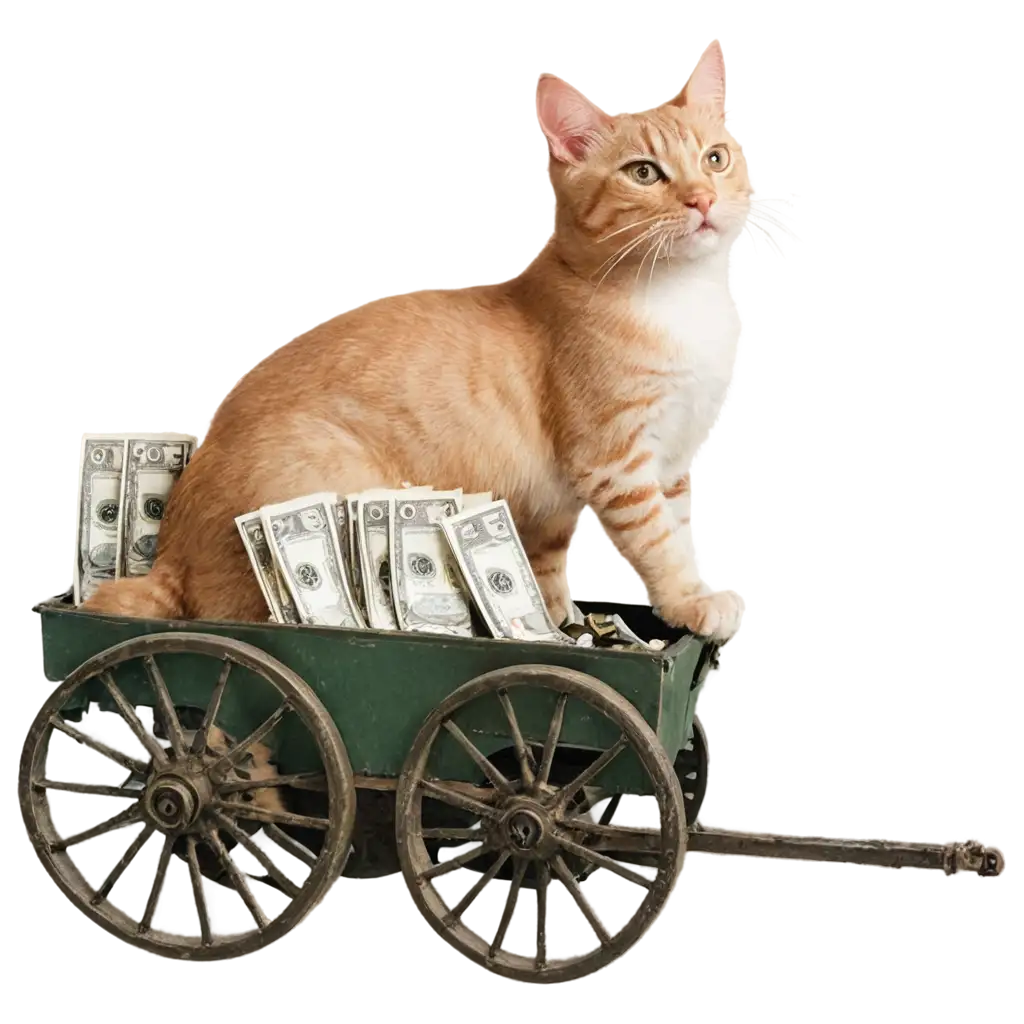 PNG-Image-of-a-Wealthy-Cat-with-Money-Notes-and-a-Wagon