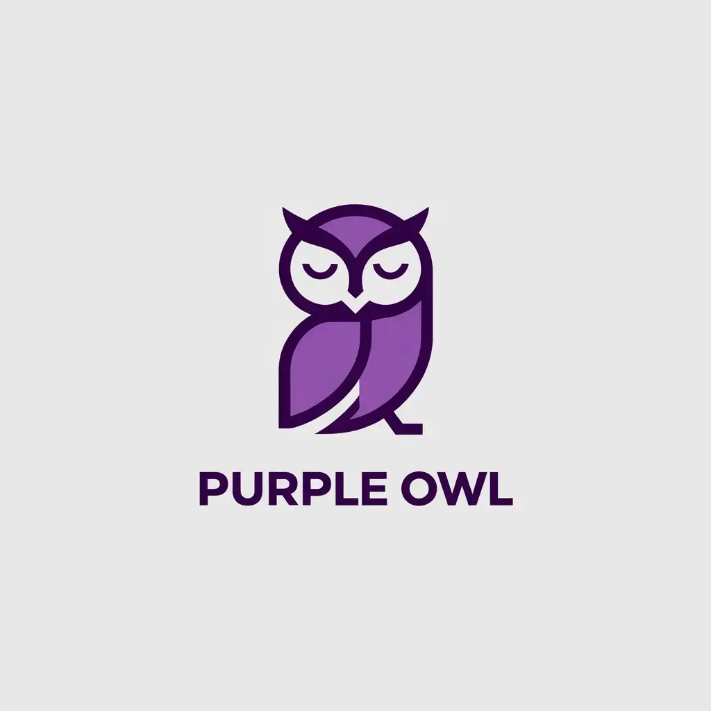 a vector logo design,with the text "Purple owl", main symbol:Purple owl,Minimalistic,be used in Photo studio industry,clear background