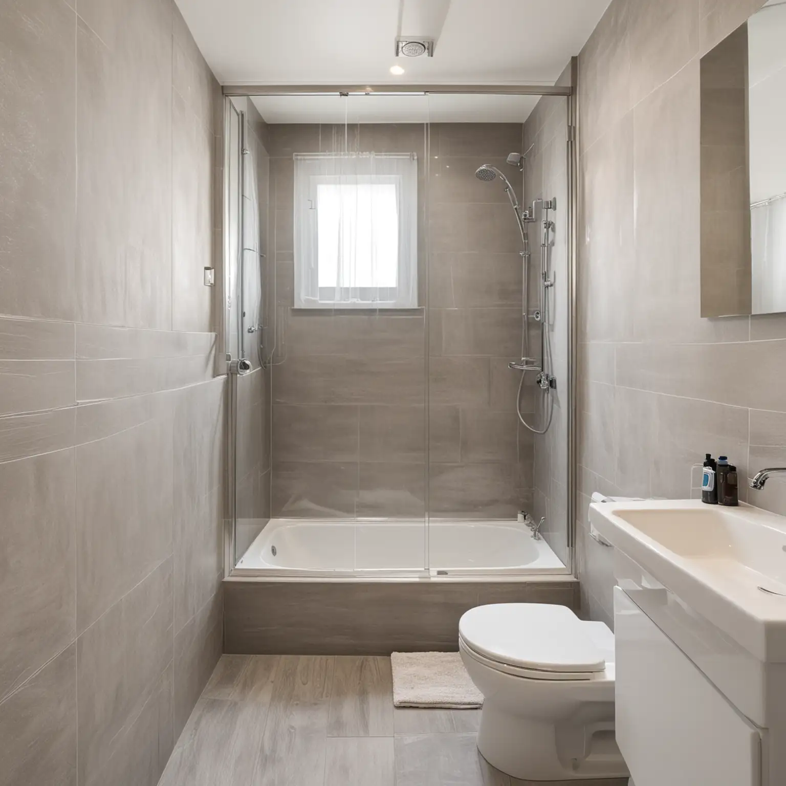 Bright-Holiday-Home-Bathroom-with-Shower-Tray-Toilet-and-Sink