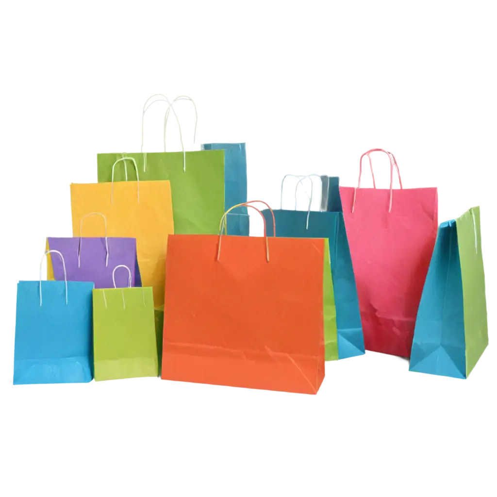 Brightly-Colored-Paper-Bags-of-Various-Sizes-PNG-Image-Vibrant-Visuals-for-Diverse-Applications