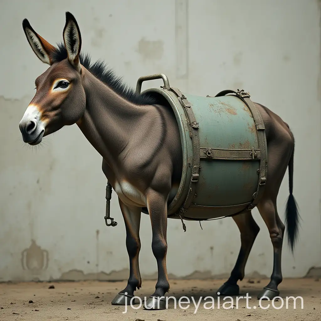 Donkey-Fused-to-Garbage-Can-Artwork