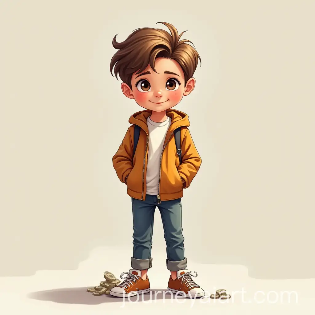 Cute-FullHeight-Boy-in-Modern-Clothes-on-Pavement-Detailed-2D-Vector-Drawing-for-Children