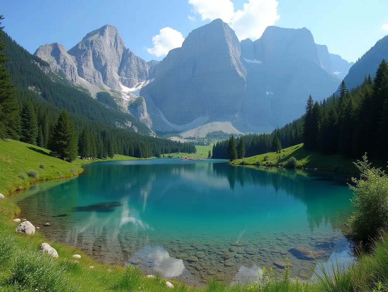 Dolomites landscape in summer by Misurina lake, Italy