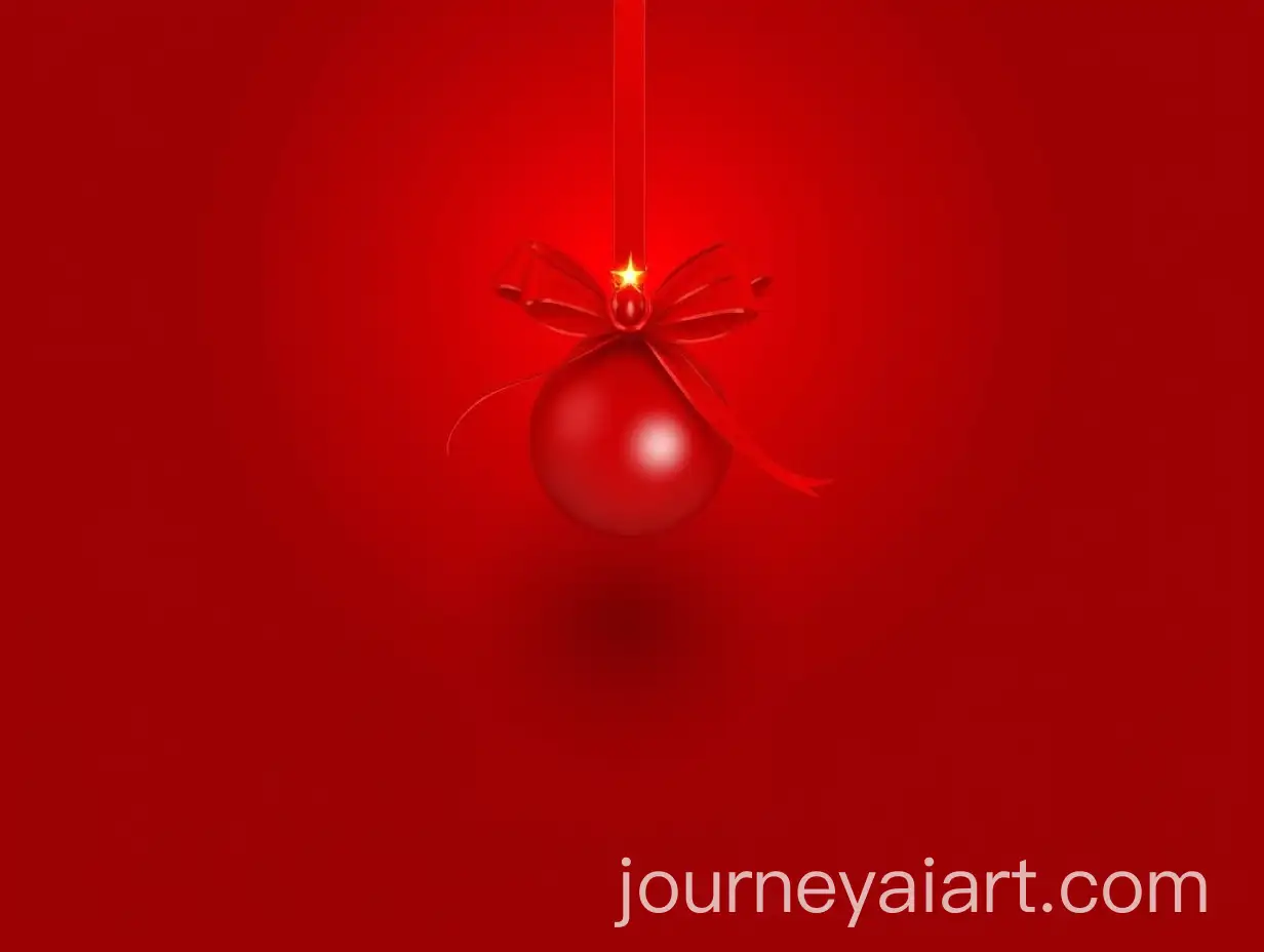 Glowing-Red-Christmas-Ornament-with-Bow-Against-Festive-Background