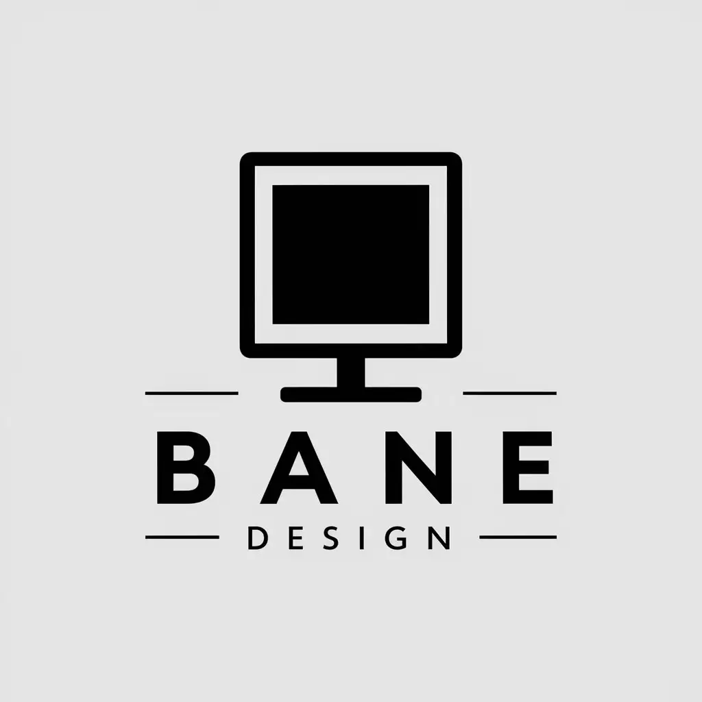 LOGO-Design-For-Bane-Design-Minimalistic-Monitor-Symbol-for-Technology-Industry