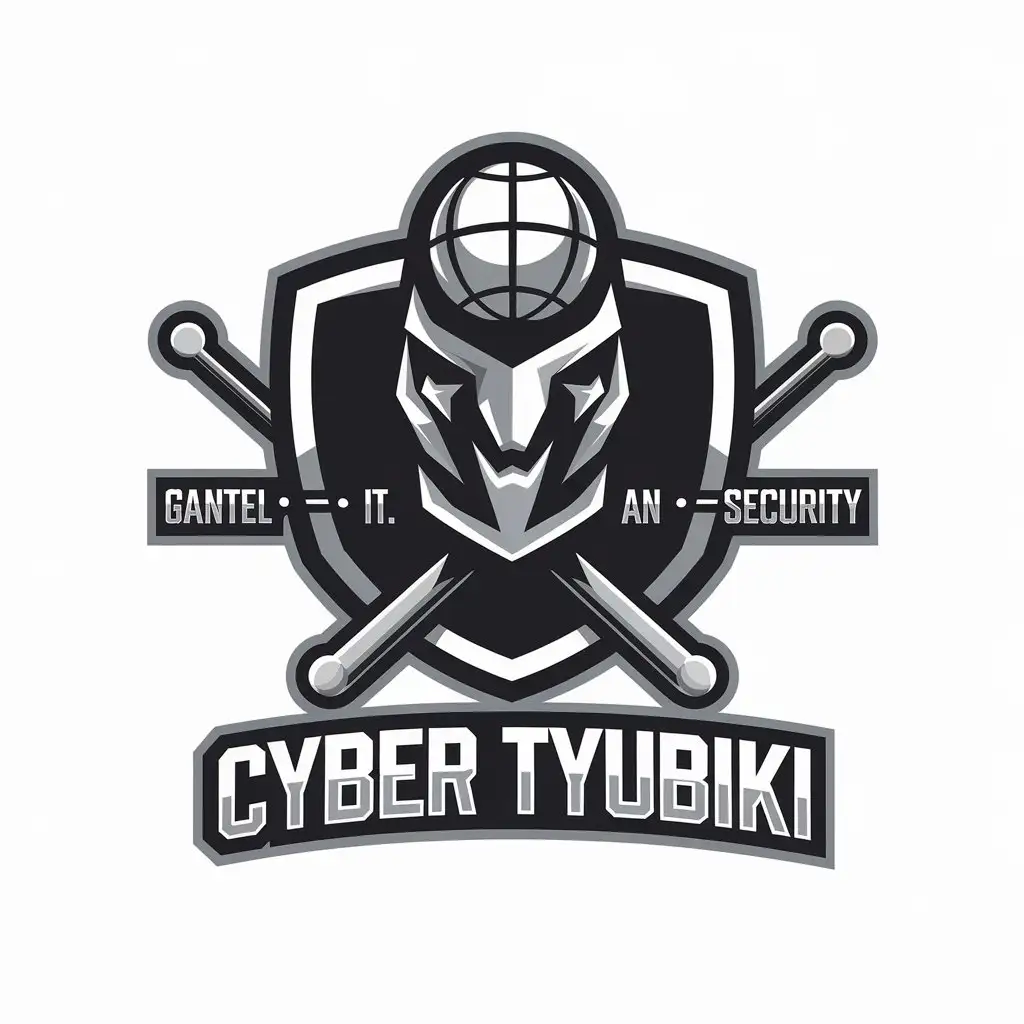 LOGO-Design-for-Cyber-Tyubiki-Vector-Design-with-Sport-Gantel-Computer-and-IT-Security-Themes