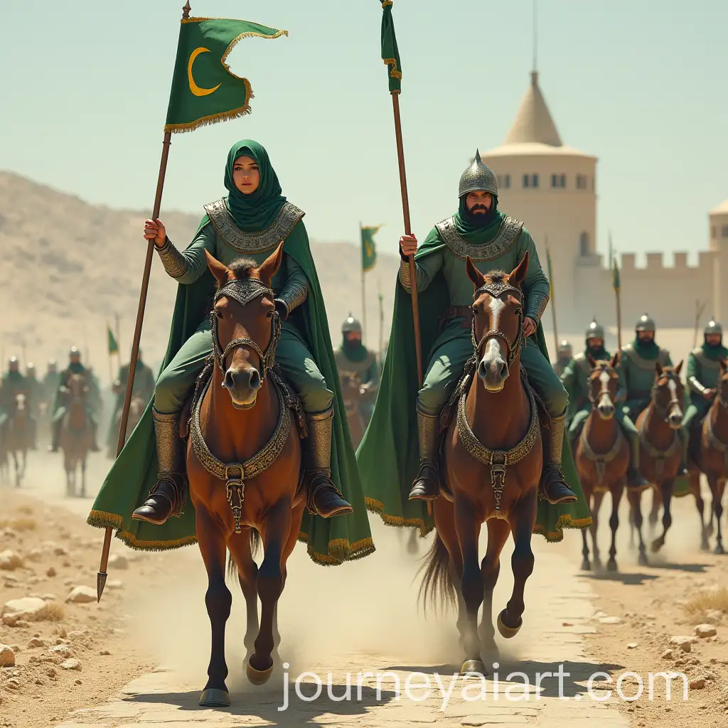 Epic-Cavalry-Charge-of-Warrior-Commanders-in-Desert-Landscape