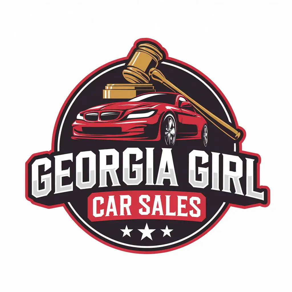 LOGO Design for Georgia Girl Car Sales Modern Car Auction Automotive Theme with Vector Design