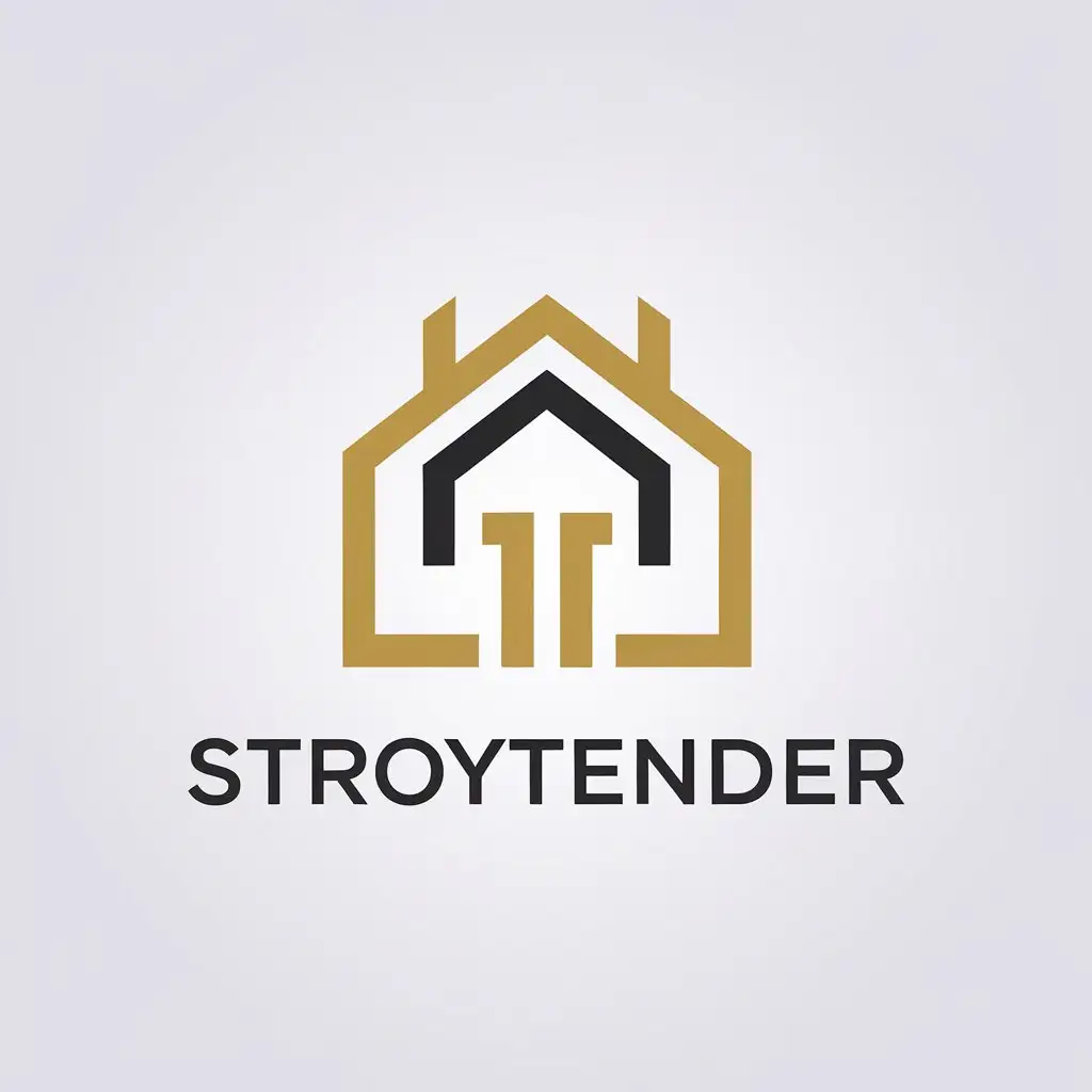 LOGO Design for StroyTender Minimalistic House Symbol for Construction Industry with Clear Background