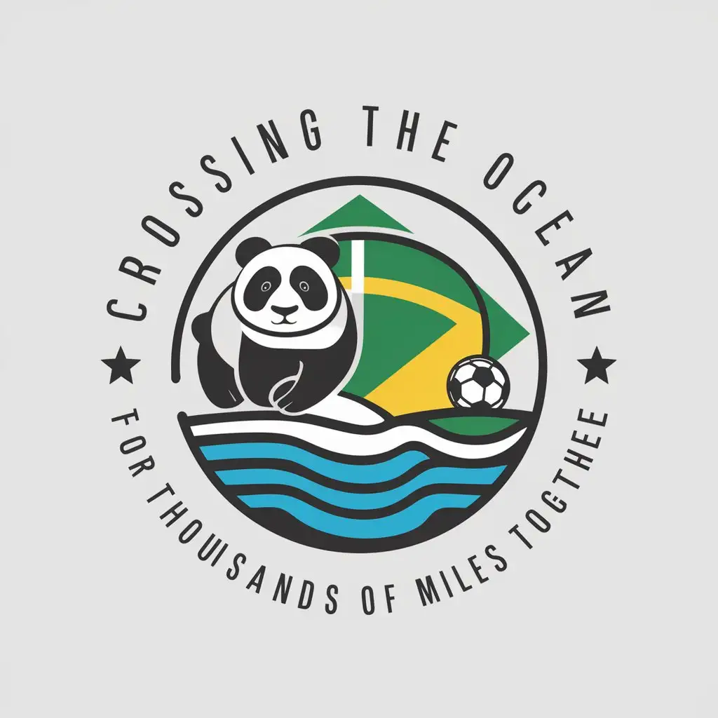 LOGO-Design-For-Crossing-the-Ocean-Great-Wall-Panda-and-Soccer-Theme