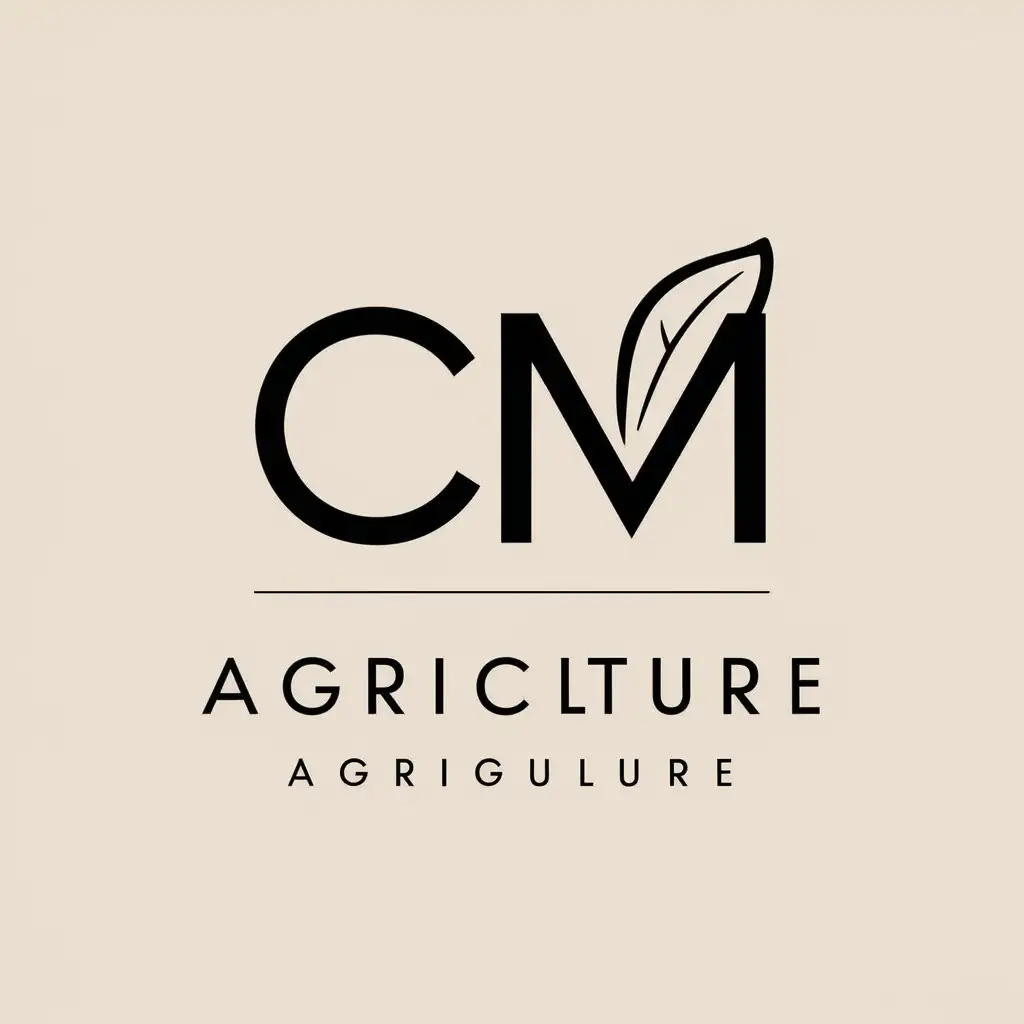 a vector logo design,with the text "cm", main symbol:CM,Minimalistic,be used in agriculture industry,clear background