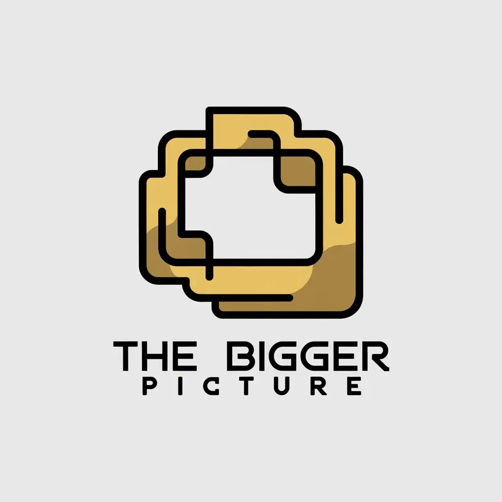 LOGO Design for The Bigger Picture Abstract Golden Picture Frame Theme