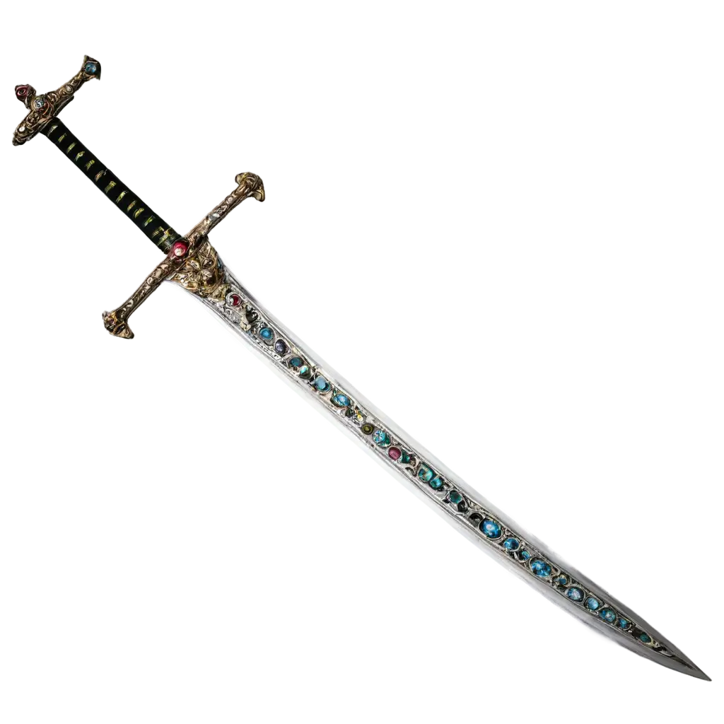 Beautiful-Eastern-Style-Sword-with-JewelAdorned-Hilt-PNG-Image-for-Enhanced-Clarity-and-Detail