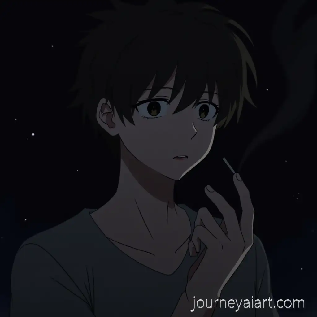 Anime-Boy-Smoking-at-Night-with-Black-Background
