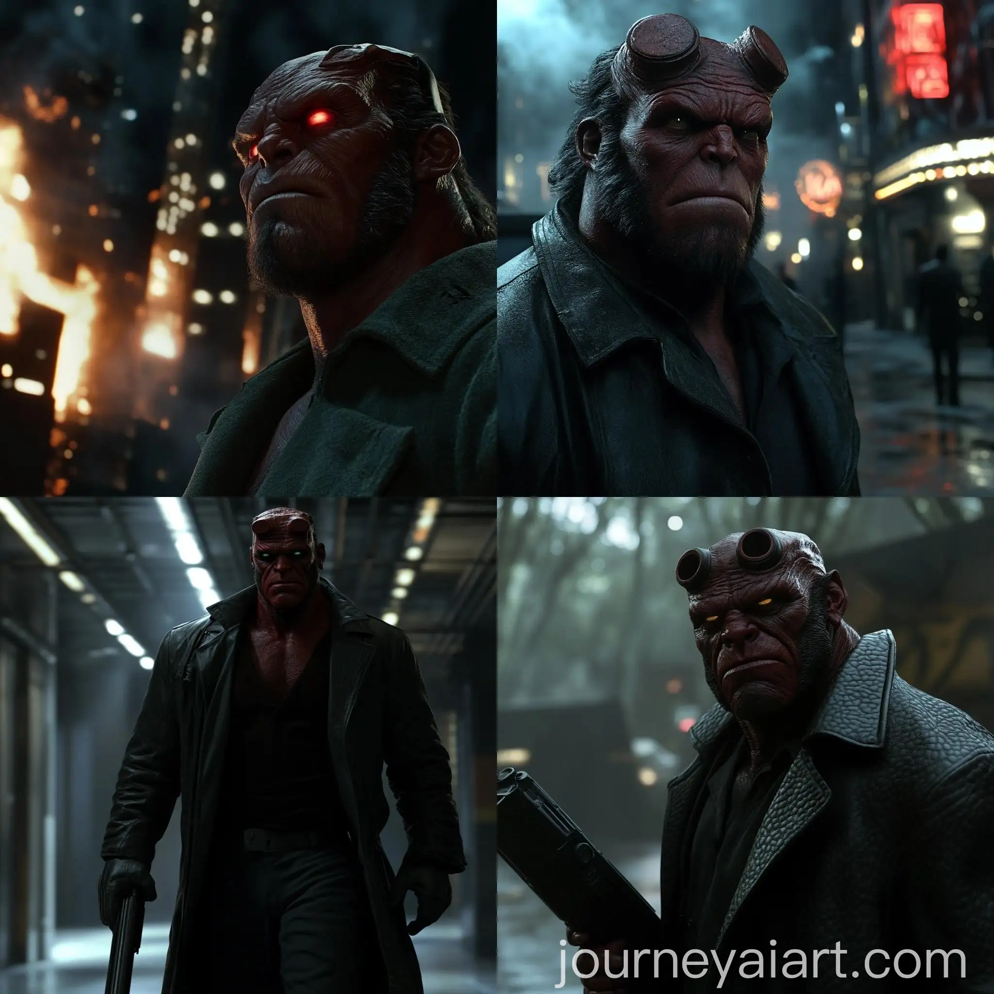 Hellboy-Character-Portrait-in-Comic-Style