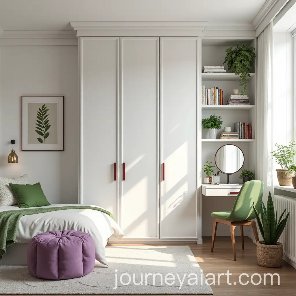 Elegant-and-Feminine-Bedroom-with-Green-and-Purple-Accents