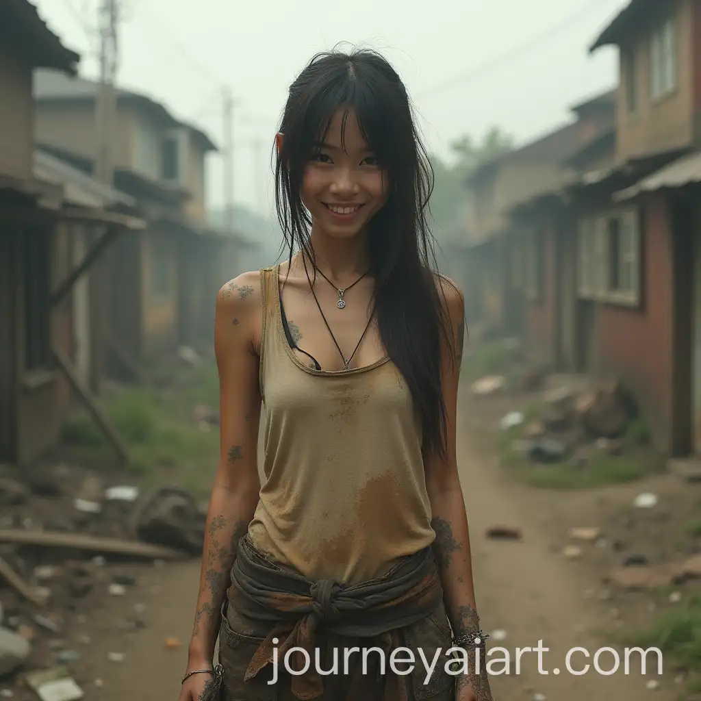 Skinny-Asian-Model-Girl-in-PostApocalyptic-World-with-Smiling-Expression