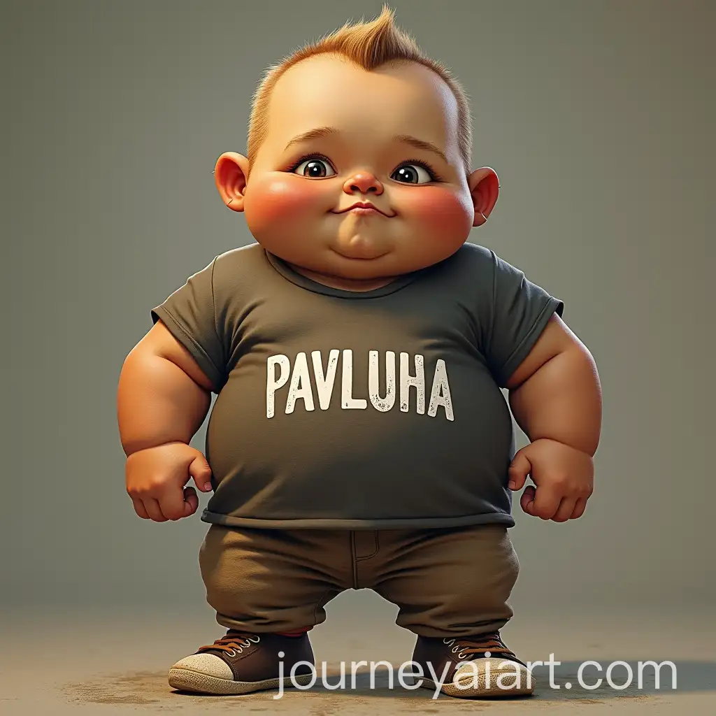 Buff-Strong-Midget-in-Tshirt-with-PAVLUHA-Text