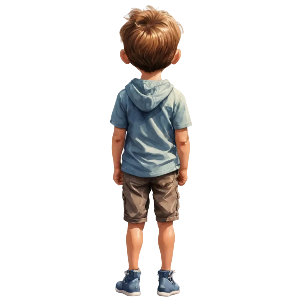 Illustration-of-a-Boy-Facing-Back-PNG-Artistic-Portrait-of-a-Thoughtful-Young-Character