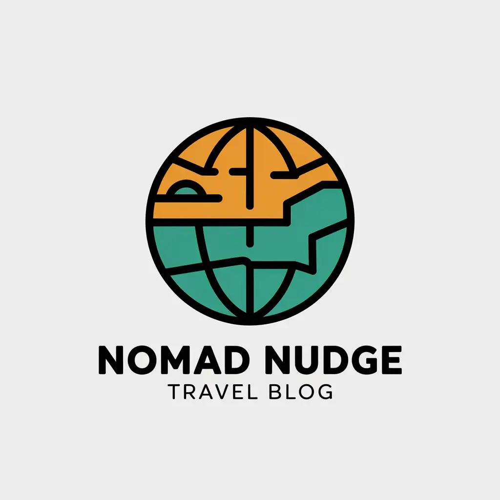 LOGO Design for Nomad Nudge Travel Blog Map Symbol with Moderate Style and Clear Background