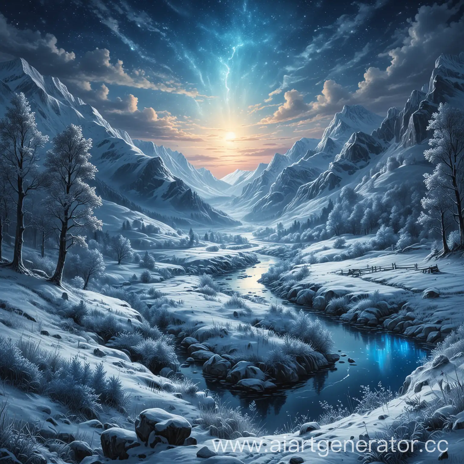 Snowy-Valley-Glowing-with-Blue-Frosty-Radiance