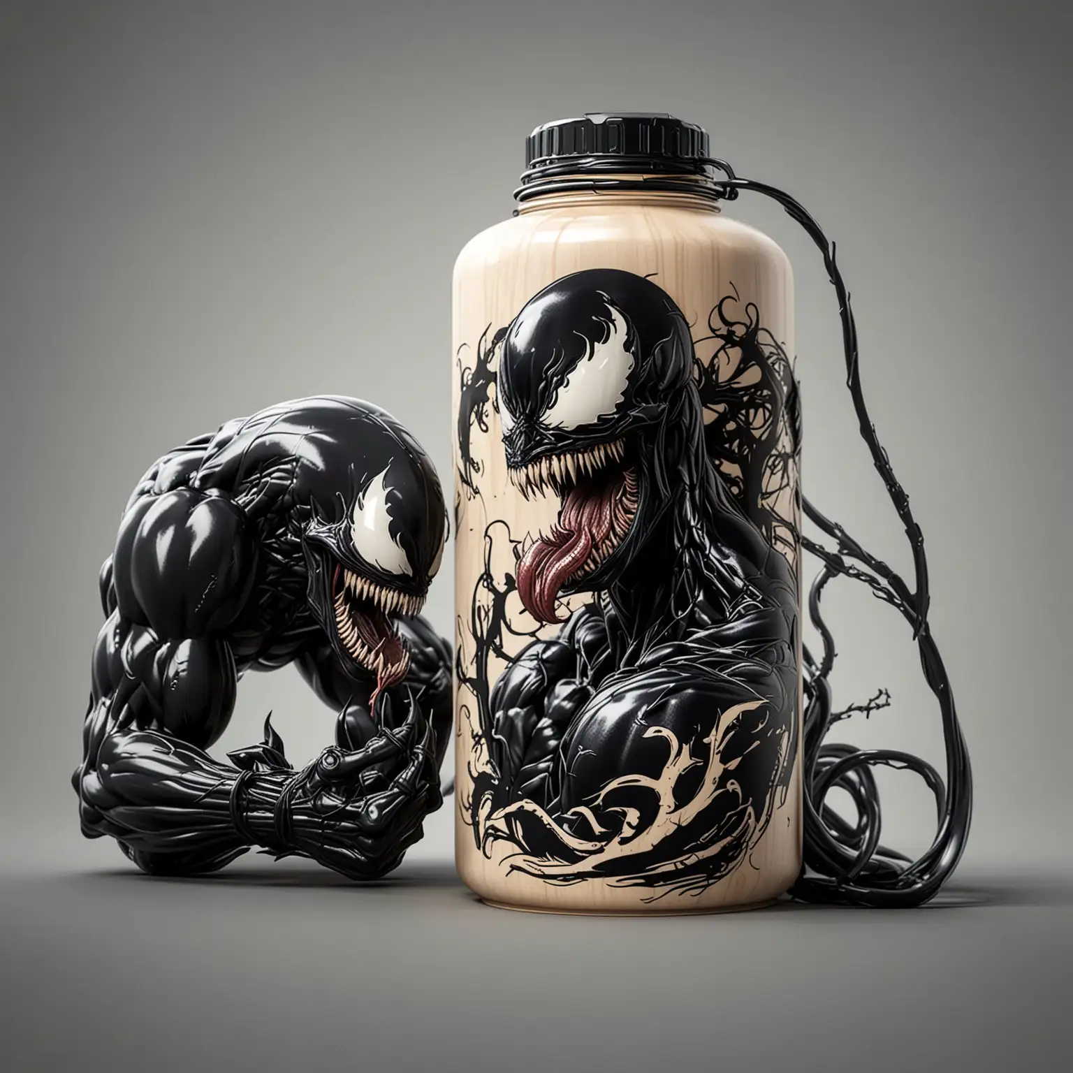 Venom Symbiote in Canister Profile View Comic Book Style Laser Engraving