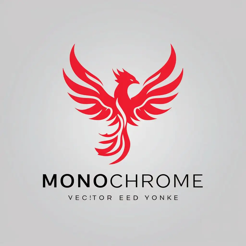 LOGO-Design-For-Monochrome-Minimalistic-Phoenix-Bird-in-Flight