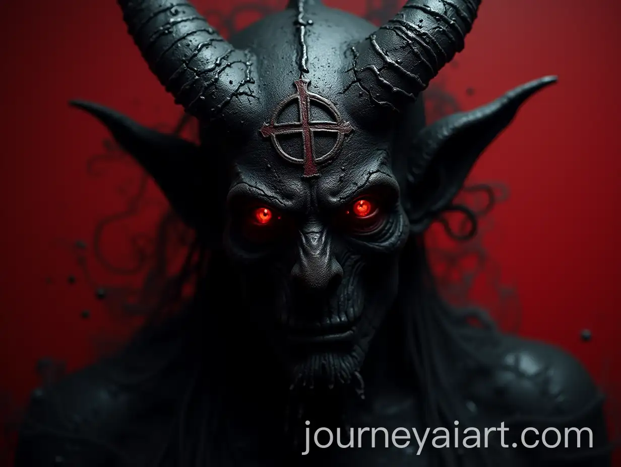 Closeup-Portrait-of-Black-Drawna-Satan-Demonic-Entity-with-Glowing-Red-Eyes-and-Arcane-Symbols
