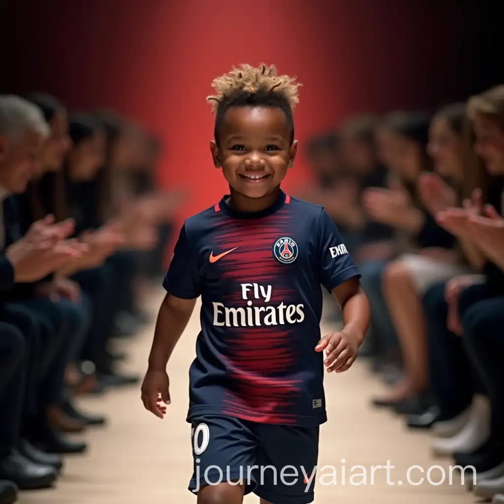 Child-Model-in-PSG-Jersey-Strutting-at-Fashion-Week