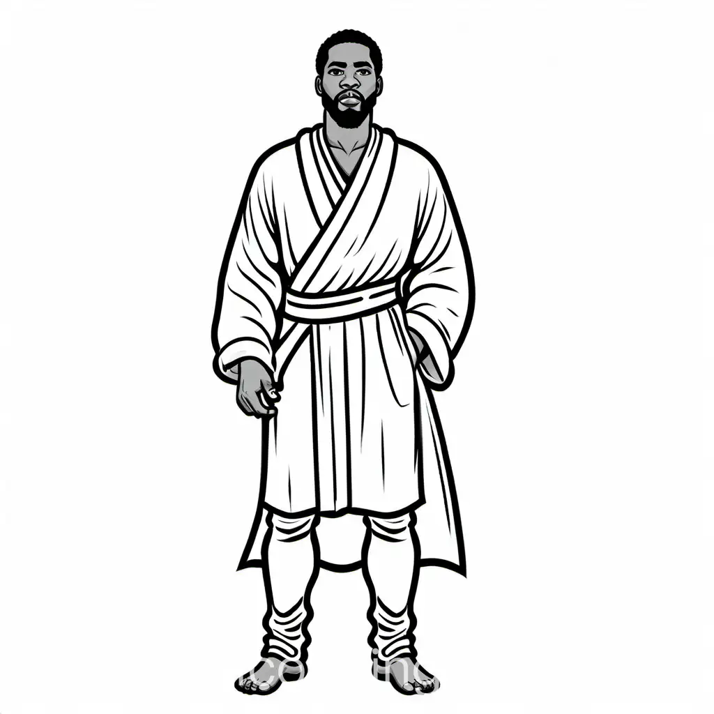 Black-Man-Slave-Coloring-Page-in-Line-Art-Style-on-White-Background