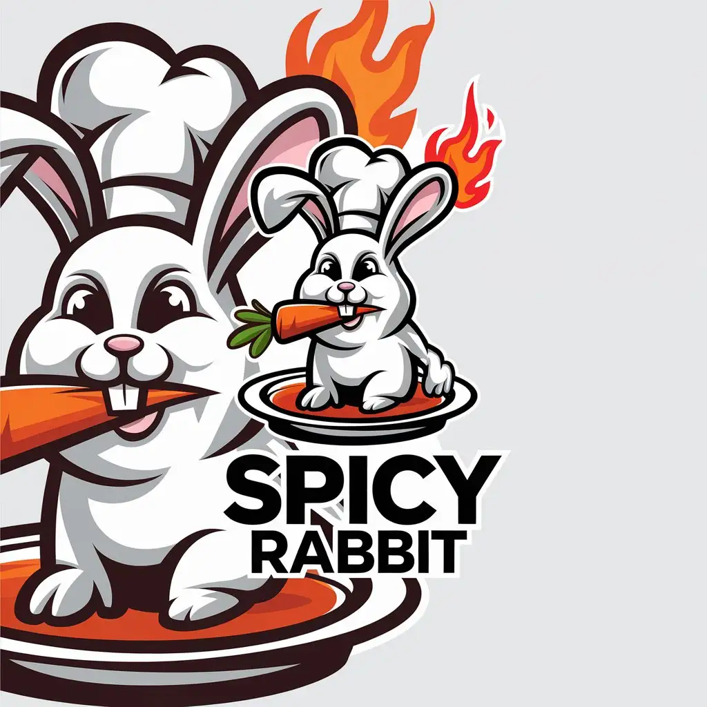 a vector logo design,with the text "spicy rabbit", main symbol:spicy rabbit,Moderate,clear background