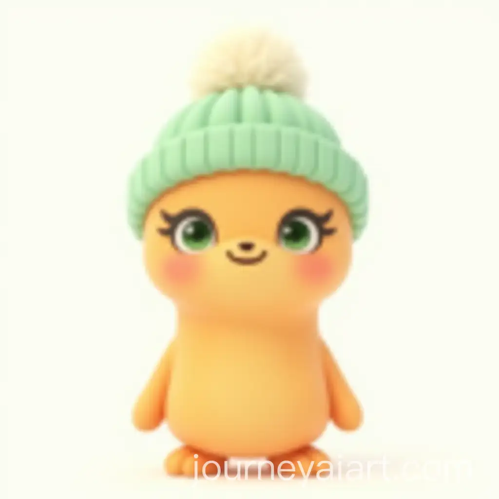 Cute-Cartoon-Orange-Chess-Pawn-Character-with-Green-Eyes-and-Mint-Green-Beanie