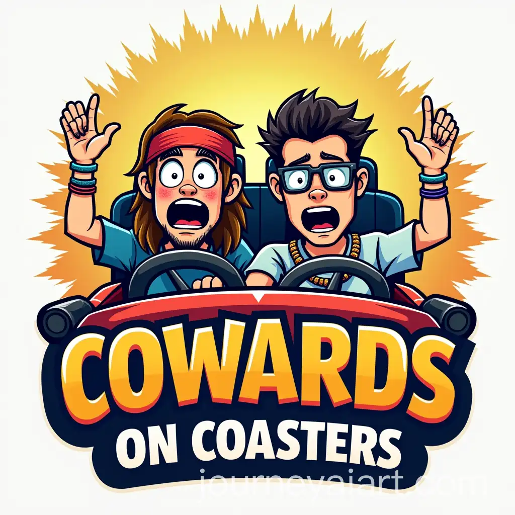 Cowards-on-Coasters-Two-Scared-Men-Conquering-Rollercoaster-Fear-in-Fun-Comic-Style