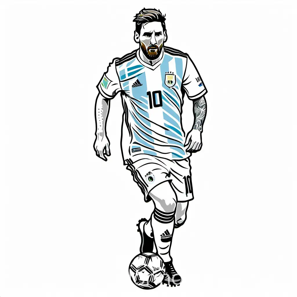 Lionel-Messi-in-Action-with-Argentina-Jersey-Coloring-Page