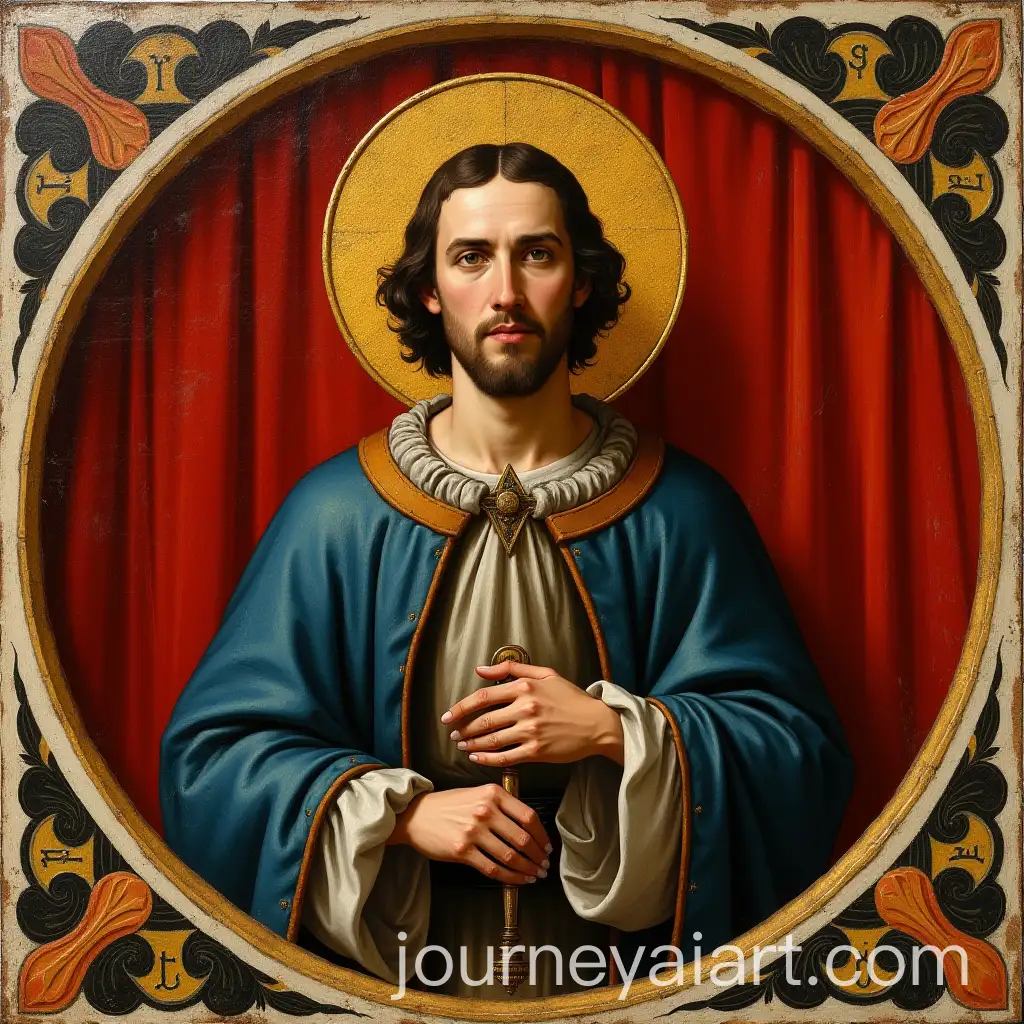 Oval-PortraitAI-Art-Prompt-Expansion-of-Saint-Vincent-Ferrer-from-the-1400s