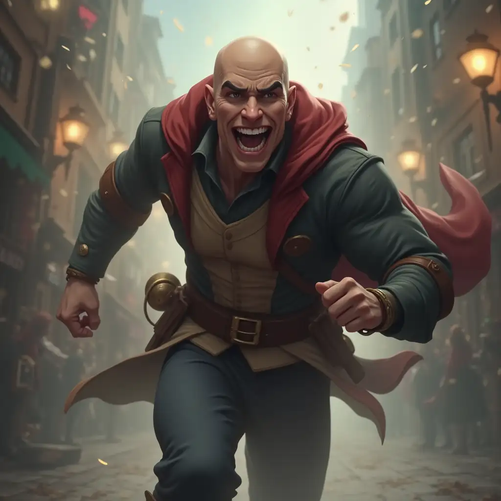 Bald-Man-from-League-of-Legends-Smiling-and-Fleeing-in-Realistic-Graphics