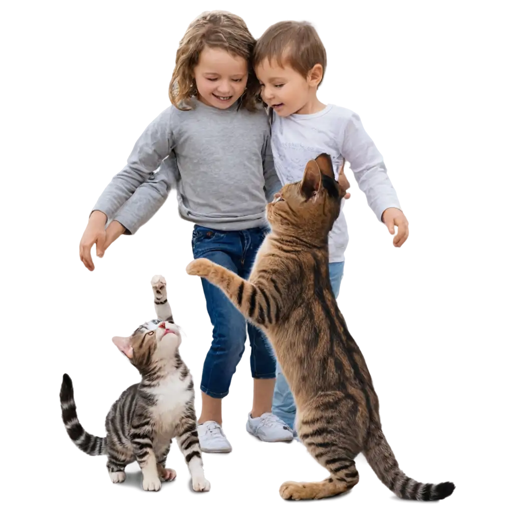 HighQuality-PNG-Image-of-Cats-Playing-with-a-Child-Capture-Joy-and-Innocence