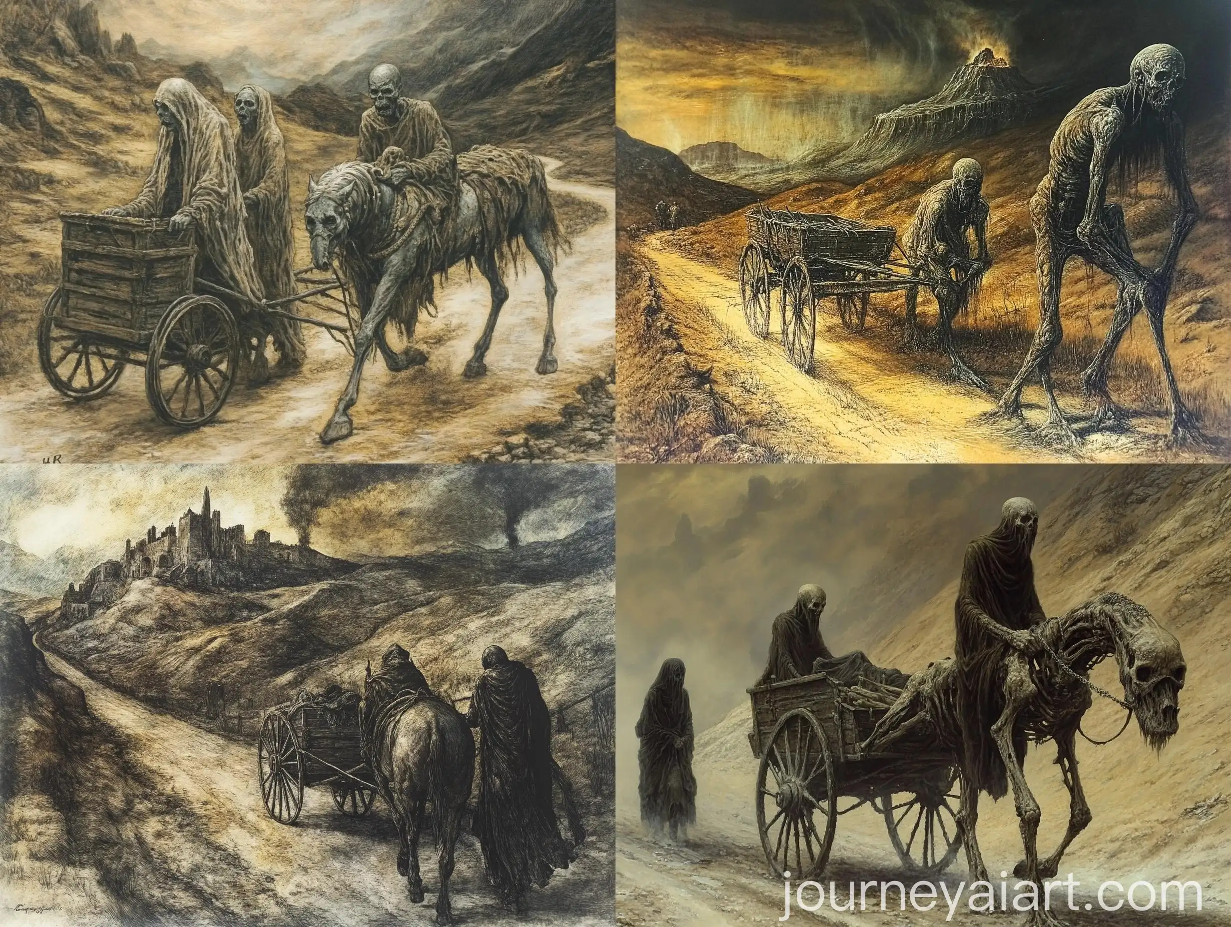 Exhausted-PlagueStricken-Travelers-with-Cart-and-Dying-Man
