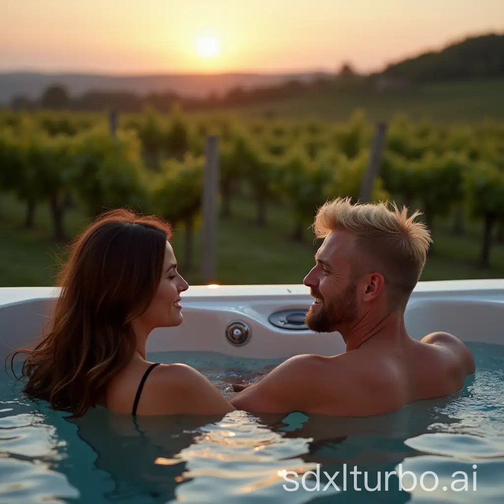 Evening-Relaxation-in-Rectangular-Whirlpool-on-Terrace-with-Wineyard-Background