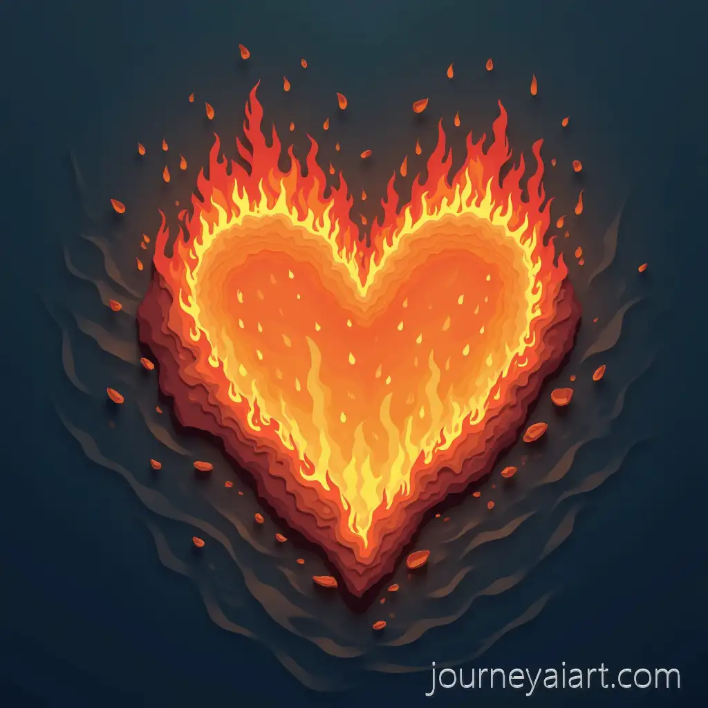 HeartShaped-Island-Surrounded-by-Flames-Illustration