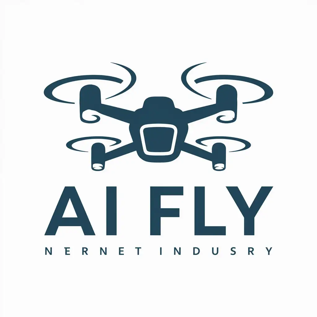 a vector logo design,with the text "AI FLY", main symbol:drone aircraft,complex,be used in Internet industry,clear background